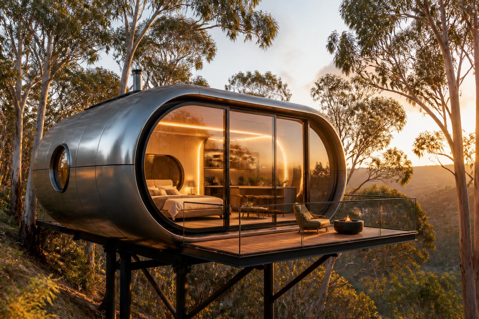 E7 Balcony model in a eucalyptus forest